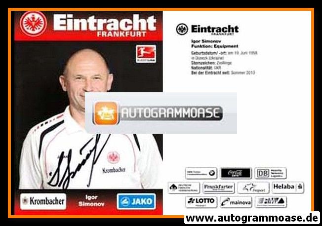 Autogramm Fussball | Eintracht Frankfurt | 2012 | Igor SIMONOV