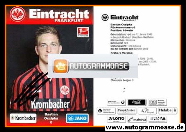 Autogramm Fussball | Eintracht Frankfurt | 2012 | Bastian OCZIPKA