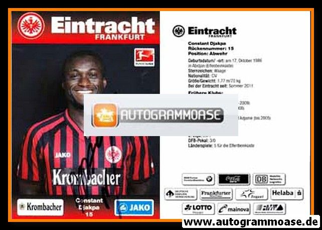 Autogramm Fussball | Eintracht Frankfurt | 2012 | Constant DJAKPA