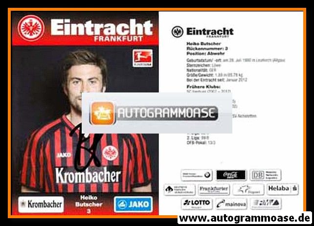 Autogramm Fussball | Eintracht Frankfurt | 2012 | Heiko BUTSCHER