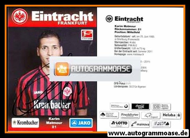 Autogramm Fussball | Eintracht Frankfurt | 2012 | Karim MATMOUR