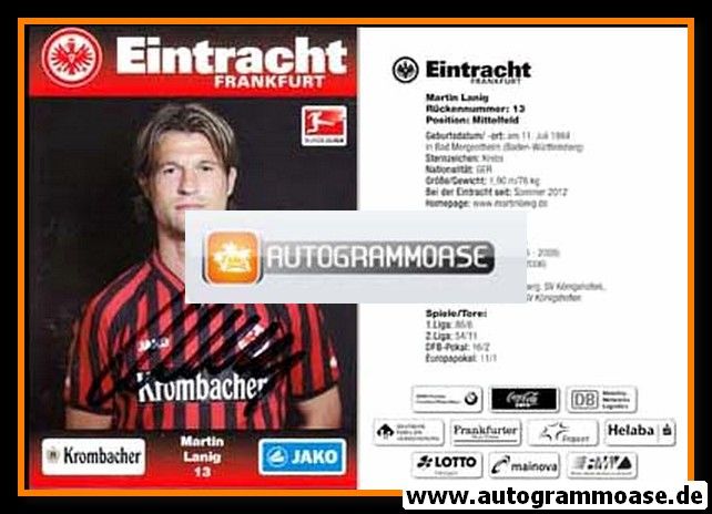 Autogramm Fussball | Eintracht Frankfurt | 2012 | Martin LANIG