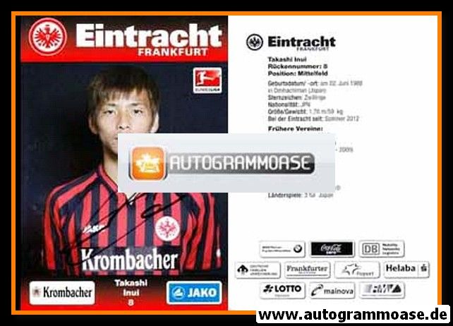 Autogramm Fussball | Eintracht Frankfurt | 2012 | Takashi INUI