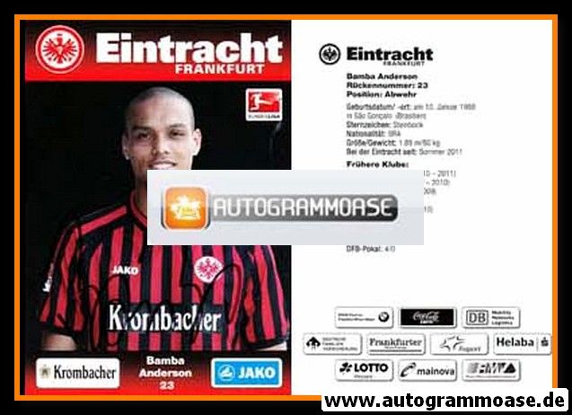 Autogramm Fussball | Eintracht Frankfurt | 2012 | Bamba ANDERSON