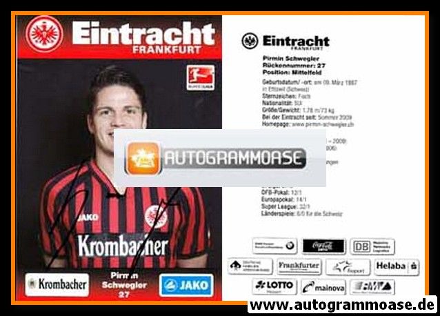 Autogramm Fussball | Eintracht Frankfurt | 2012 | Pirmin SCHWEGLER