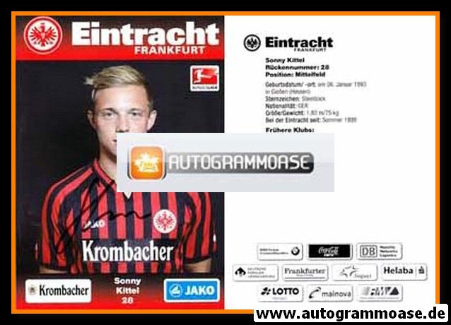 Autogramm Fussball | Eintracht Frankfurt | 2012 | Sonny KITTEL