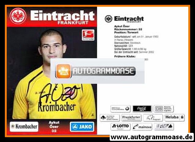 Autogramm Fussball | Eintracht Frankfurt | 2012 | Aykut ÖZER