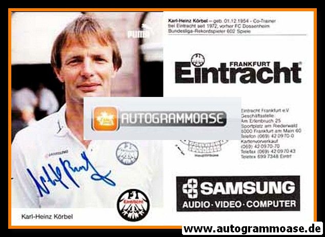 Autogramm Fussball | Eintracht Frankfurt | 1991 | Karl-Heinz KÖRBEL