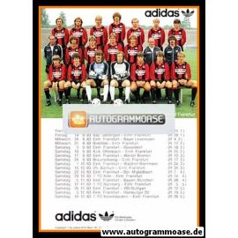 Mannschaftskarte Fussball | Eintracht Frankfurt | 1983 Adidas