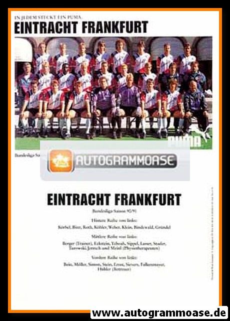 Mannschaftskarte Fussball | Eintracht Frankfurt | 1990 Puma