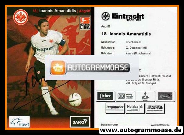 Autogramm Fussball | Eintracht Frankfurt | 2007 | Ioannis AMANATIDIS