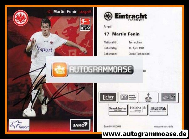 Autogramm Fussball | Eintracht Frankfurt | 2007 | Martin FENIN