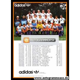 Mannschaftskarte Fussball | Hamburger SV | 1984 Adidas