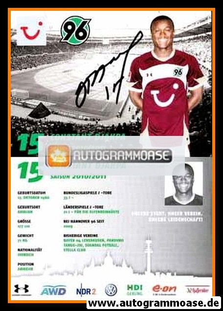 Autogramm Fussball | Hannover 96 | 2010 | Constant DJAKPA
