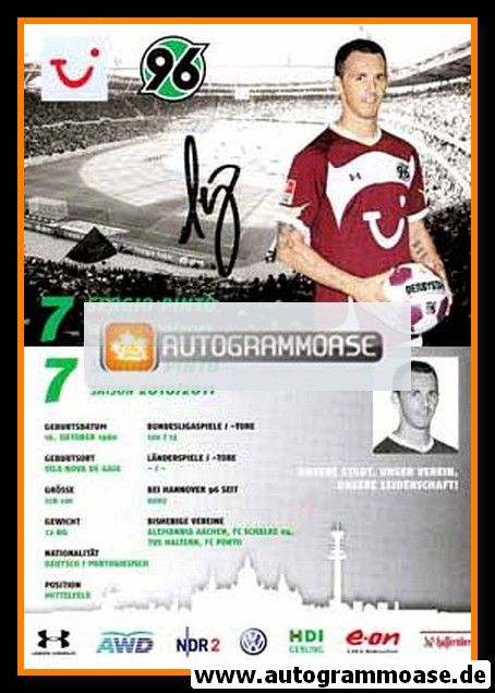 Autogramm Fussball | Hannover 96 | 2010 | Sergio PINTO