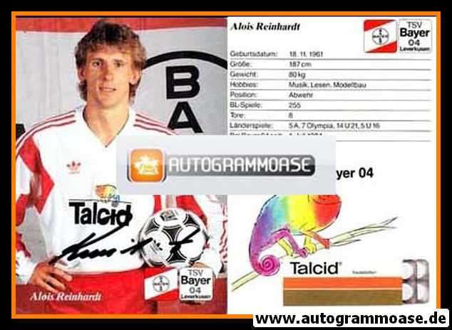 Autogramm Fussball | Bayer Leverkusen | 1991-2 | Alois REINHARDT