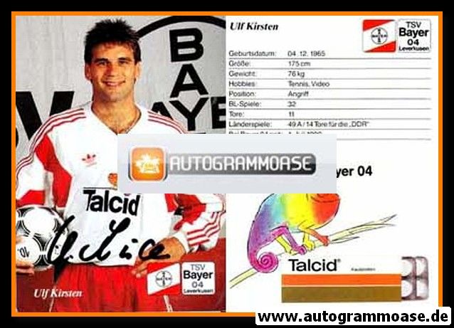 Autogramm Fussball | Bayer Leverkusen | 1991-2 | Ulf KIRSTEN