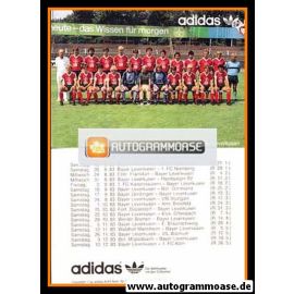 Mannschaftskarte Fussball | Bayer Leverkusen | 1983 Adidas