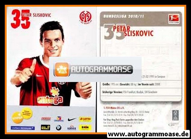 Autogramm Fussball | FSV Mainz 05 | 2010 | Petar SLISKOVIC