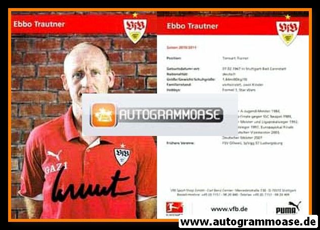 Autogramm Fussball | VfB Stuttgart | 2010 | Eberhard TRAUTNER