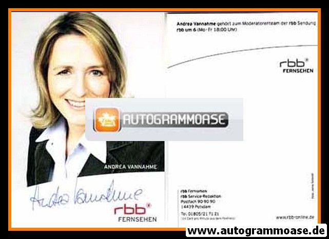Autogramm TV | RBB | Andrea VANNAHME | 2010er "RBB Um 6"