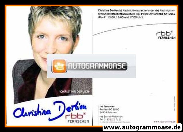 Autogramm TV | RBB | Christina DERLIEN | 2010er "RBB Aktuell"