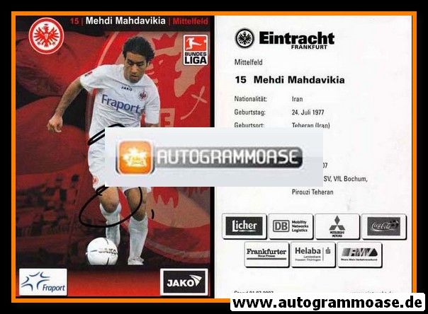 Autogramm Fussball | Eintracht Frankfurt | 2007 | Mehdi MAHDAVIKIA
