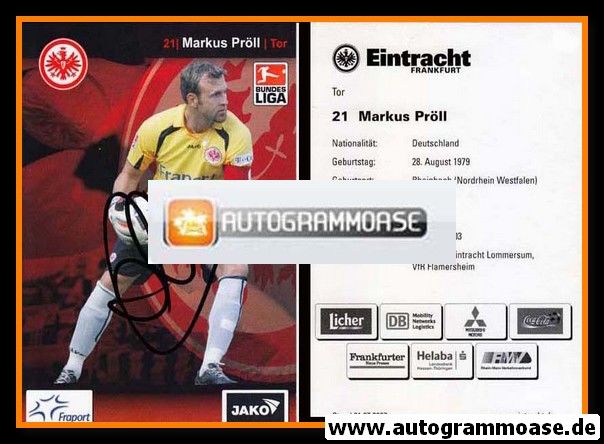 Autogramm Fussball | Eintracht Frankfurt | 2007 | Markus PRÖLL