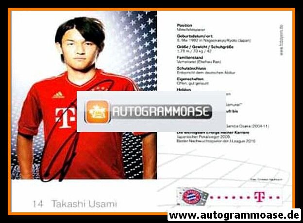 Autogramm Fussball | FC Bayern München | 2011 | Takashi USAMI