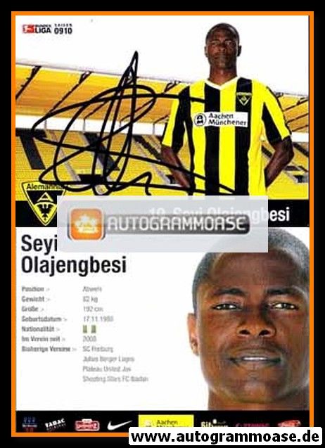 Autogramm Fussball | Alemannia Aachen | 2009 | Seyi OLAJENGBESI