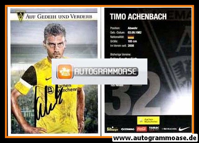 Autogramm Fussball | Alemannia Aachen | 2011 | Timo ACHENBACH