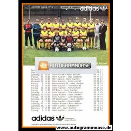 Mannschaftskarte Fussball | Alemannia Aachen | 1983 Adidas