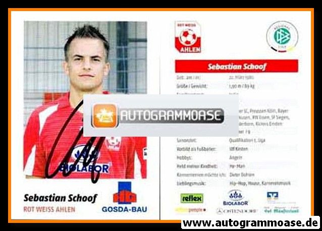 Autogramm Fussball | Rot Weiss Ahlen | 2007 | Sebastian SCHOOF