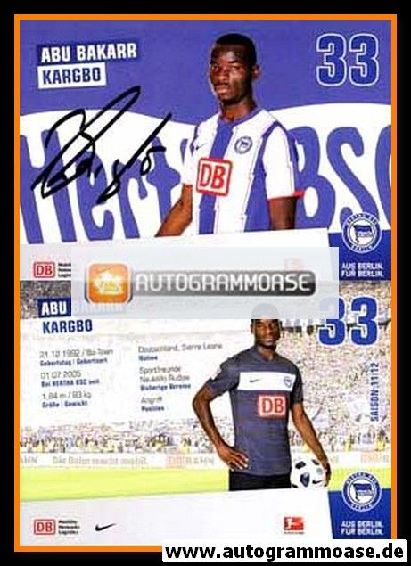 Autogramm Fussball | Hertha BSC Berlin | 2011 | Abu Bakarr KARGBO