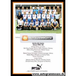 Mannschaftskarte Fussball | Hertha BSC Berlin | 1982 Puma