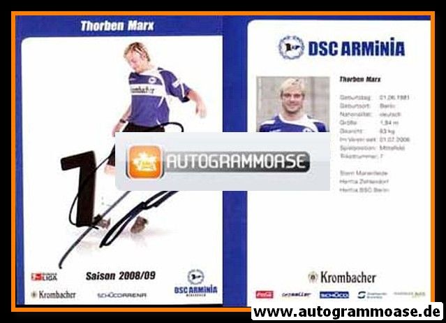 Autogramm Fussball | DSC Arminia Bielefeld | 2008 | Thorben MARX
