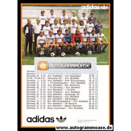 Mannschaftskarte Fussball | DSC Arminia Bielefeld | 1981 Adidas