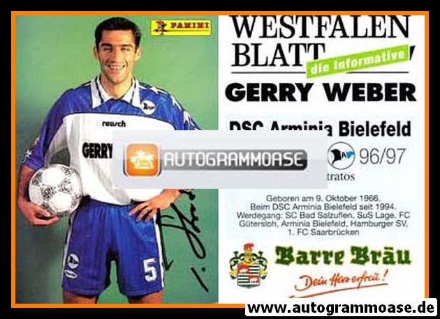 Autogramm Fussball | DSC Arminia Bielefeld | 1996 | Thomas STRATOS