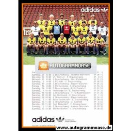 Mannschaftskarte Fussball | Eintracht Braunschweig | 1983 Adidas