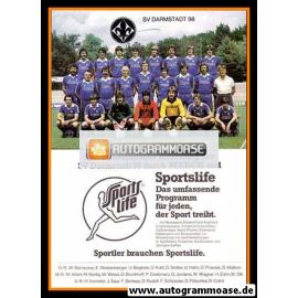 Mannschaftskarte Fussball | SV Darmstadt 98 | 1980er Dugena