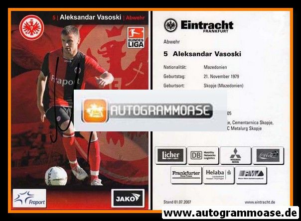 Autogramm Fussball | Eintracht Frankfurt | 2007 | Aleksandar VASOSKI