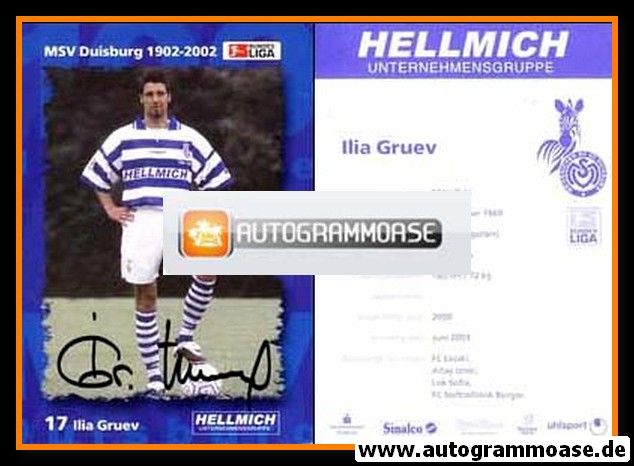 Autogramm Fussball | MSV Duisburg | 2002 | Ilia GRUEV
