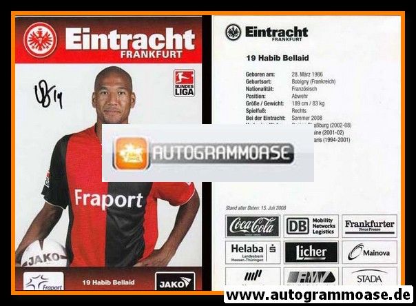 Autogramm Fussball | Eintracht Frankfurt | 2008 | Habib BELLAID