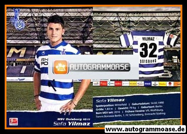 Autogramm Fussball | MSV Duisburg | 2010 | Sefa YILMAZ
