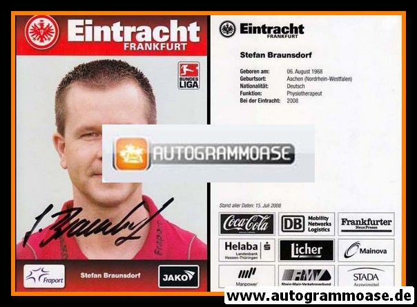 Autogramm Fussball | Eintracht Frankfurt | 2008 | Stefan BRAUNSDORF
