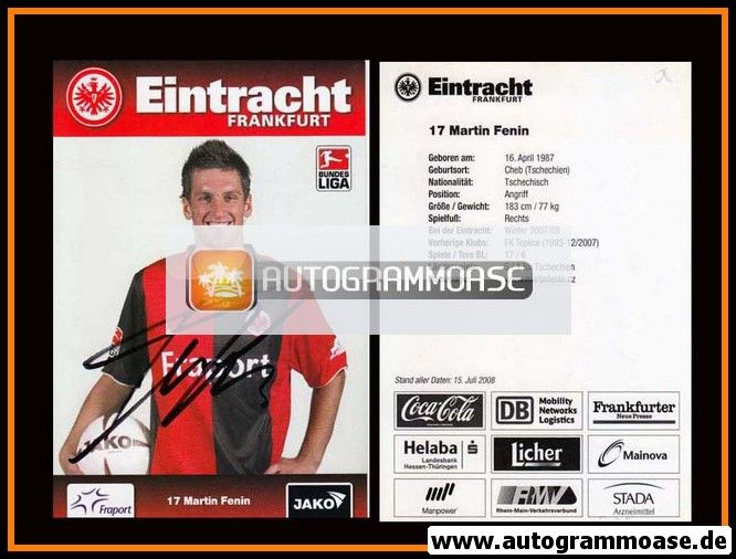 Autogramm Fussball | Eintracht Frankfurt | 2008 | Martin FENIN