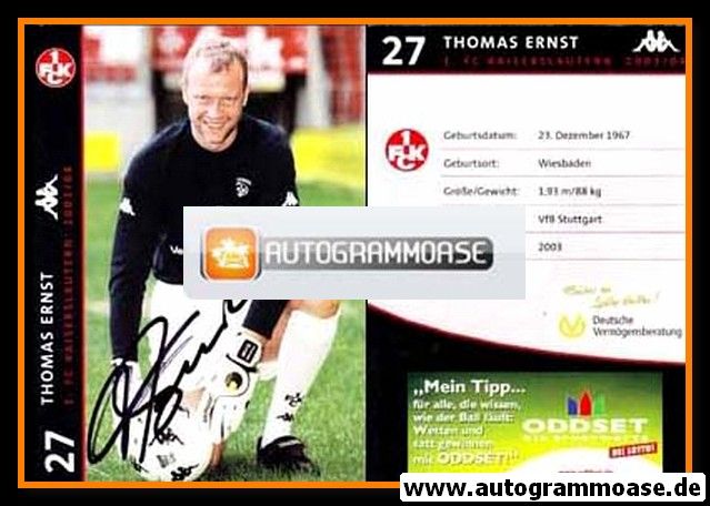Autogramm Fussball | 1. FC Kaiserslautern | 2003 | Thomas ERNST