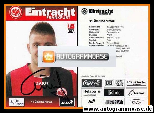 Autogramm Fussball | Eintracht Frankfurt | 2008 | Ümit KORKMAZ