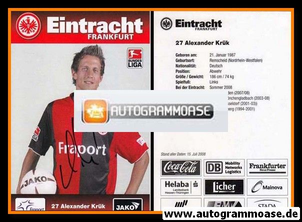 Autogramm Fussball | Eintracht Frankfurt | 2008 | Alexander KRÜK