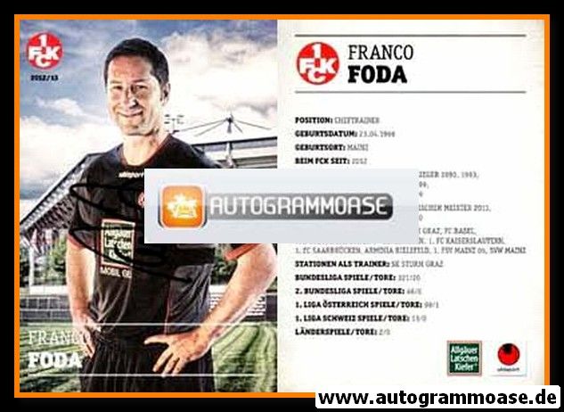 Autogramm Fussball | 1. FC Kaiserslautern | 2012 | Franco FODA
